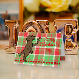 Cartes Pour Fêtes Annuelles Chocolat Labrador Tiny Heart Flower Valentine