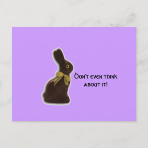 Cartes Pour Fêtes Annuelles Chocolat lapin de Pâques avec attitude