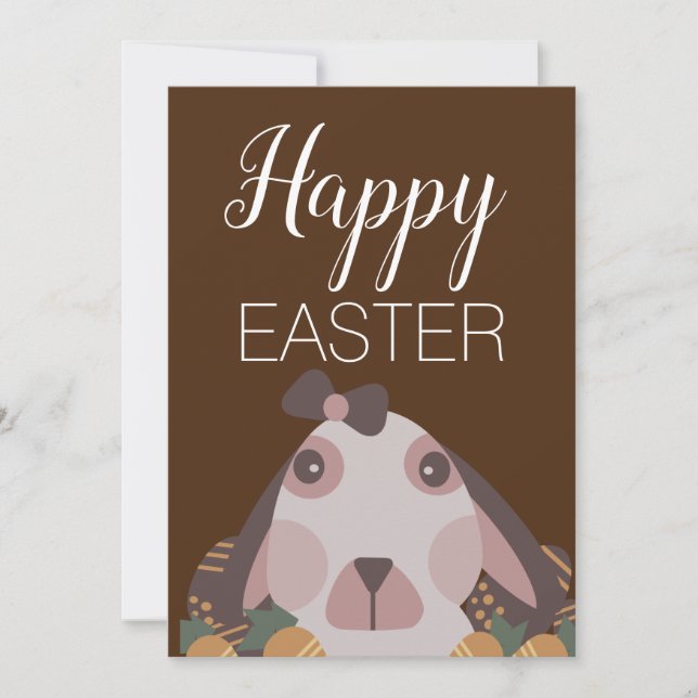 Cartes Pour Fêtes Annuelles Chocolat lapin de Pâques Brown (Devant)