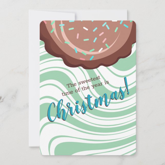 Cartes Pour Fêtes Annuelles Chocolat menthe de Noël photo personnalisée (Devant)