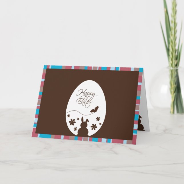 Cartes Pour Fêtes Annuelles Chocolat moderne Joyeux Oeuf de Pâques Brown (Devant)