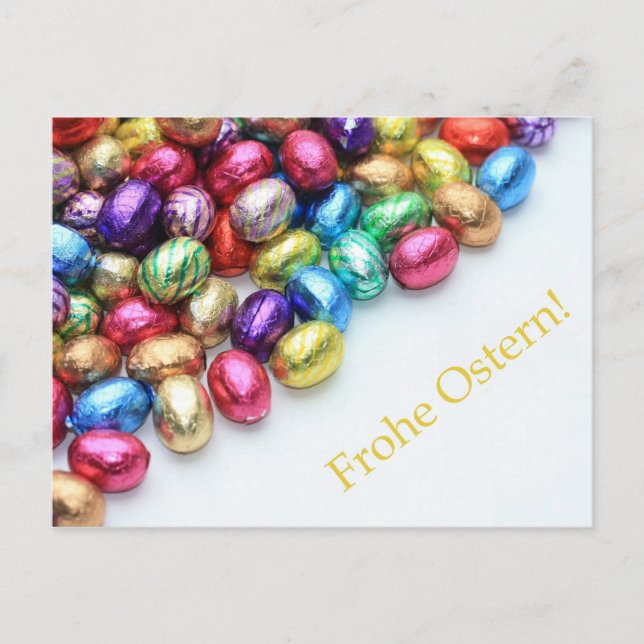 Cartes Pour Fêtes Annuelles chocolat oeufs de pâques allemands salutation (Devant)
