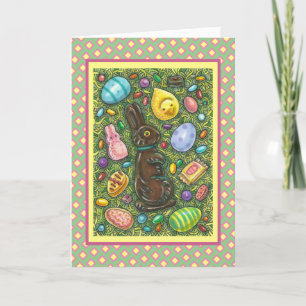 CARTES POUR FÊTES ANNUELLES CHOCOLAT PÂQUES BUNNY, POULET, OEUFS, JELLY BEANS