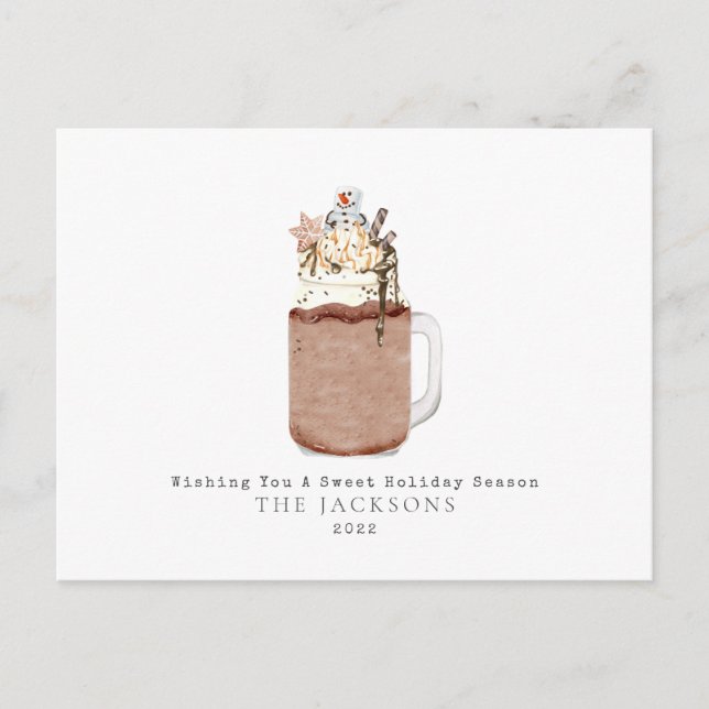Cartes Pour Fêtes Annuelles Chocolat Snowman Milkshake Sweet Noël (Devant)