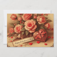 Chocolats et fleurs vintage de la Saint-Valentin