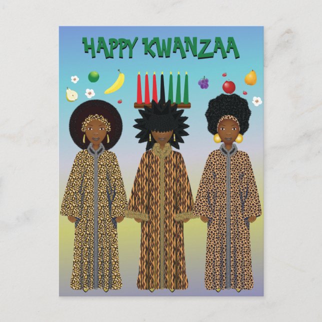 Cartes Pour Fêtes Annuelles Chœur Afro-Américain de Kwanzaa (Devant)