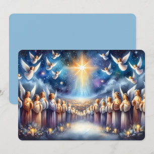 Cartes Pour Fêtes Annuelles Chœur céleste sous l'étoile de Bethléem