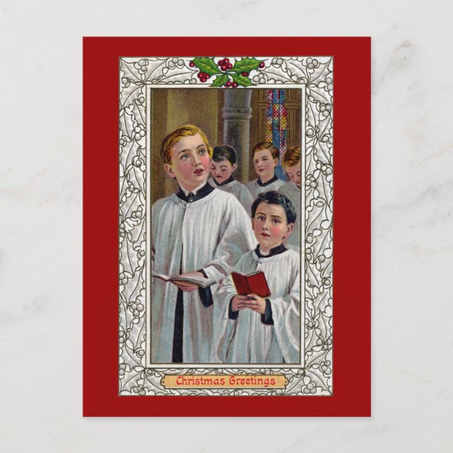 Cartes Pour Fêtes Annuelles Choirboys chantent des chants de Noël (Devant)