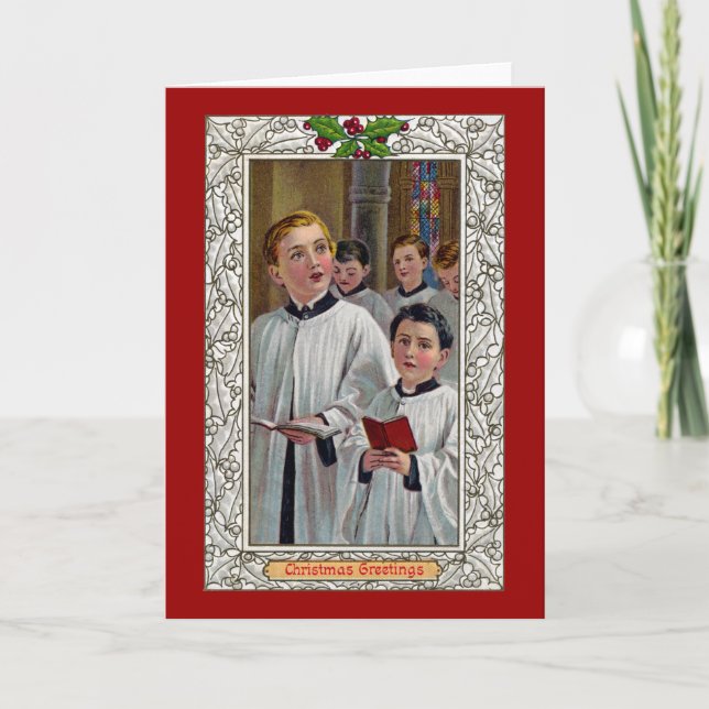 Cartes Pour Fêtes Annuelles Choirboys chantent des chants de Noël (Devant)
