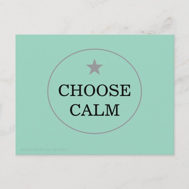 Cartes Pour Fêtes Annuelles Choose Calm – Minimal Greeting Card |   (Devant)