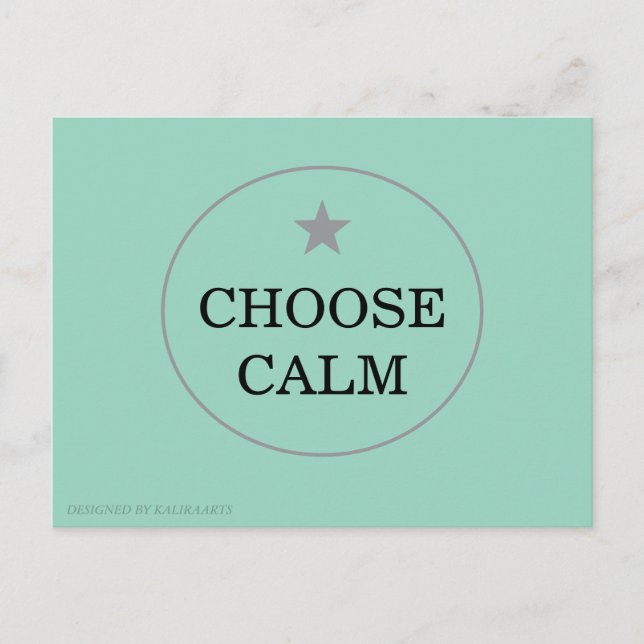 Cartes Pour Fêtes Annuelles Choose Calm – Minimal Greeting Card |   (Devant)