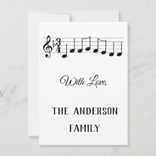 Cartes Pour Fêtes Annuelles Chords We Wings you a Joyeux Noël Notes musicales