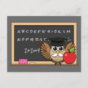 Cartes Pour Fêtes Annuelles Chouette de maître mignonne avec un dessin à la po