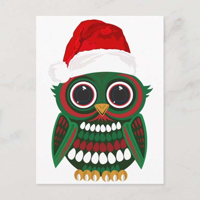 Cartes Pour Fêtes Annuelles Chouette de Noël (Devant)