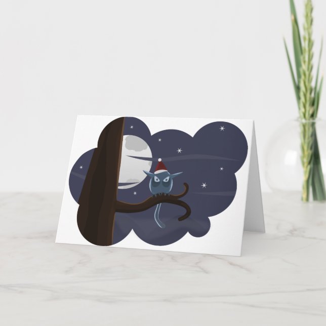 Cartes Pour Fêtes Annuelles chouette de noël effrayant (Devant)