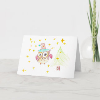 Cartes Pour Fêtes Annuelles Chouette de Noël - Par Thibault