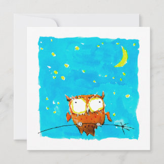 Cartes Pour Fêtes Annuelles Chouette de nuit étoilée