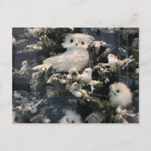 Cartes Pour Fêtes Annuelles Chouette décorative sur arbre de Noël
