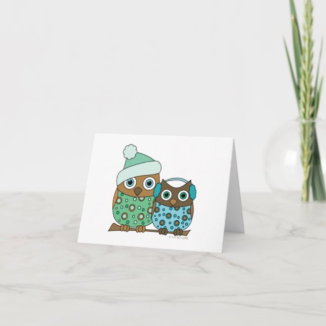 Cartes Pour Fêtes Annuelles Chouette des neiges (Devant)