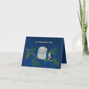 Cartes Pour Fêtes Annuelles Chouette humoristique gardant un oeil sur les bas 