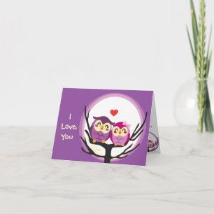Cartes Pour Fêtes Annuelles Chouette Love Couple