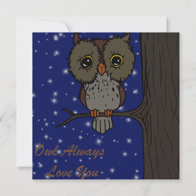 Cartes Pour Fêtes Annuelles Chouette t'aime toujours (Devant)