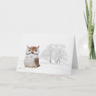 Cartes Pour Fêtes Annuelles Chouette Vignoble Neige Noël