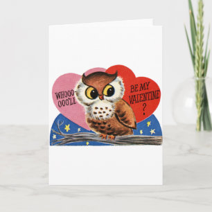 Cartes Pour Fêtes Annuelles Chouette vintage Valentine