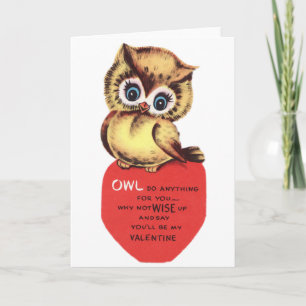 Cartes Pour Fêtes Annuelles Chouette vintage Valentine