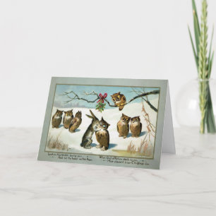 Cartes Pour Fêtes Annuelles Chouette Vintage victorienne