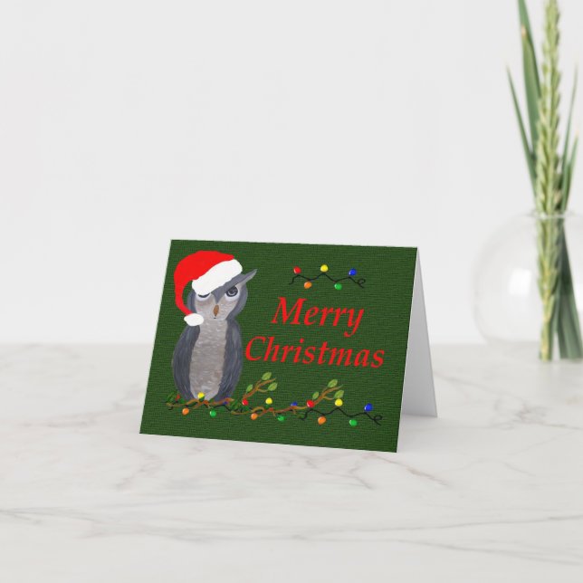 Cartes Pour Fêtes Annuelles Chouettes de Noël (Devant)