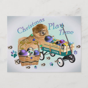 Cartes Pour Fêtes Annuelles Chow Chow Christmas Jouer des cadeaux