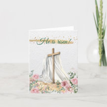 Chrétien Croix de Pâques Aquarelle Roses Eucalyptu
