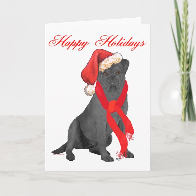 Cartes Pour Fêtes Annuelles Chrétien noir Labrador (Devant)