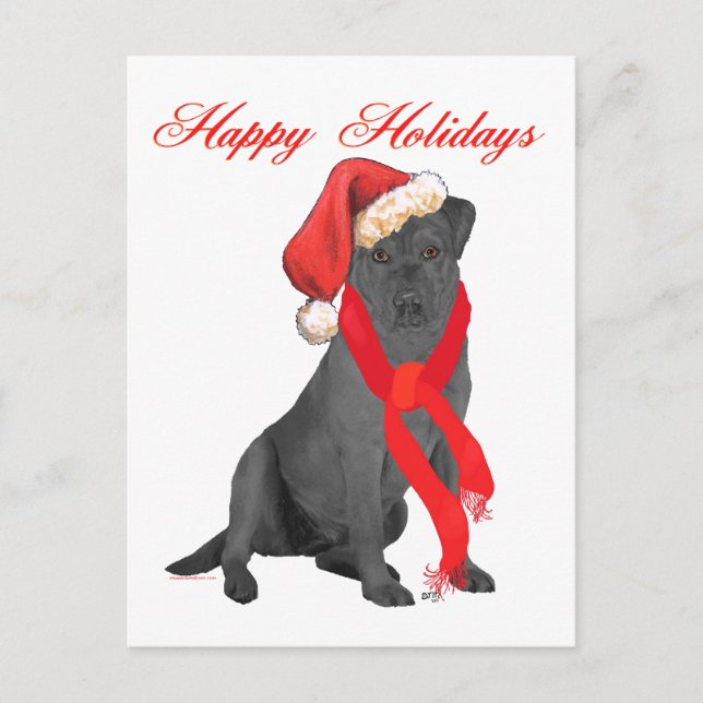 Cartes Pour Fêtes Annuelles Chrétien noir Labrador (Devant)