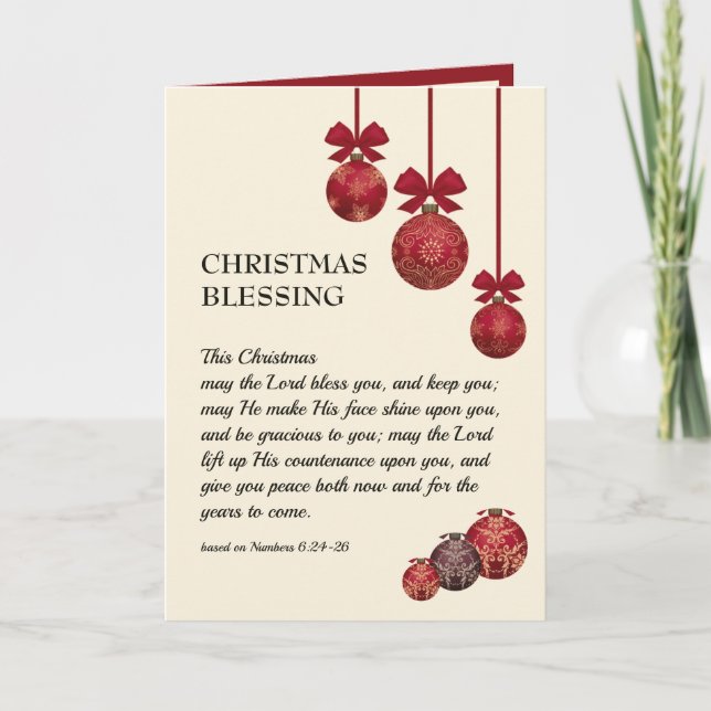 Cartes Pour Fêtes Annuelles chrétien | QUE LE SEIGNEUR VOUS BÉNISSE | Noël (Devant)