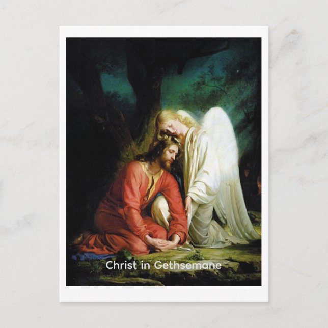 Cartes Pour Fêtes Annuelles Christ à Gethsémani (étiqueté) (Devant)