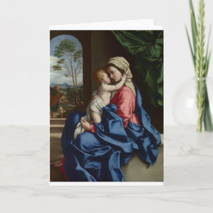 Cartes Pour Fêtes Annuelles Christ Enfant embrasser Madonna