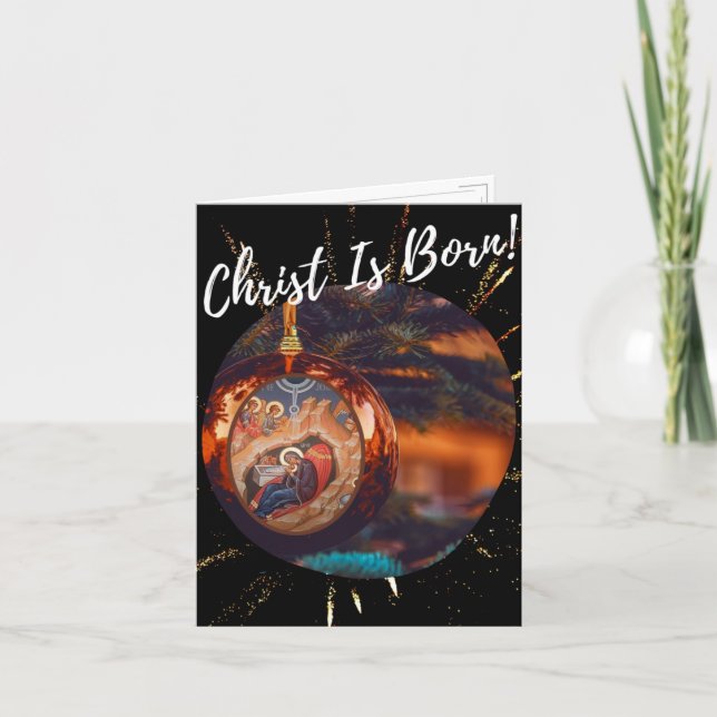 Cartes Pour Fêtes Annuelles Christ est né ! (Devant)