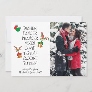 Cartes Pour Fêtes Annuelles Christas Vaccin Photo Reindeer Masque Visage