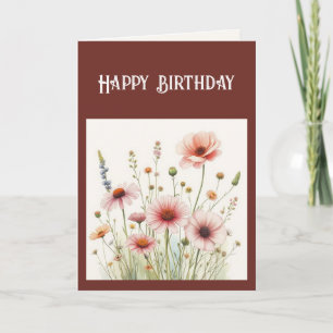 Cartes Pour Fêtes Annuelles Christian Anniversaire Fleur sauvage Jardin Floral
