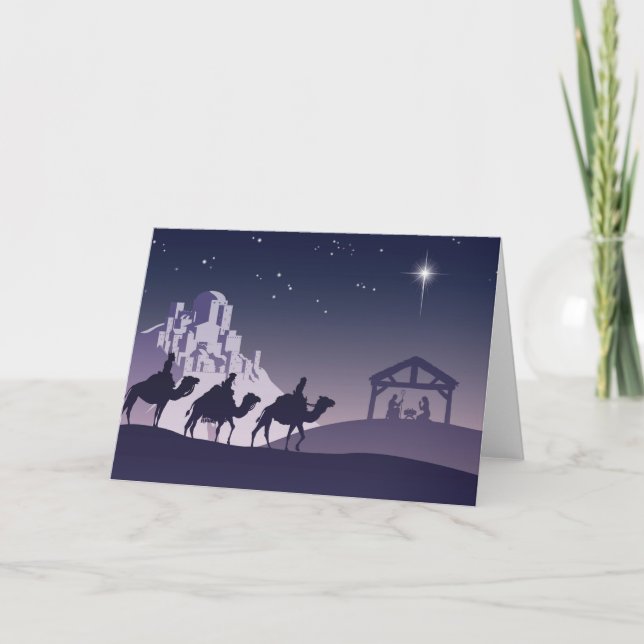 Cartes Pour Fêtes Annuelles Christian Christmas Nativité Scene (Devant)