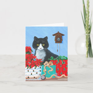 Cartes Pour Fêtes Annuelles Christian Noël cadeau Tuxedo souris chat