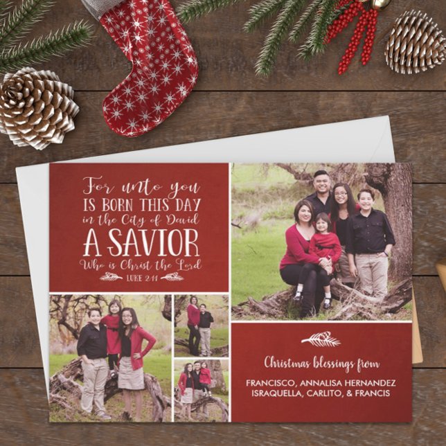Cartes Pour Fêtes Annuelles Christian Noël Verse Typographie (Créateur téléchargé)