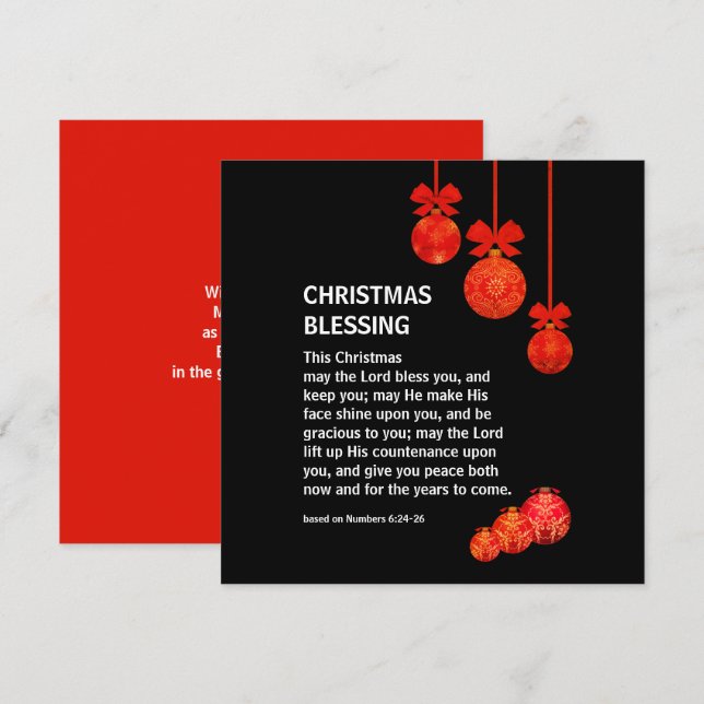 Cartes Pour Fêtes Annuelles Christian QUE LE SEIGNEUR VOUS BÉNISSE Noël (Devant / Derrière)