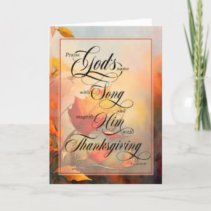 Cartes Pour Fêtes Annuelles Christian Thanksgiving Écriture Psaume Automne