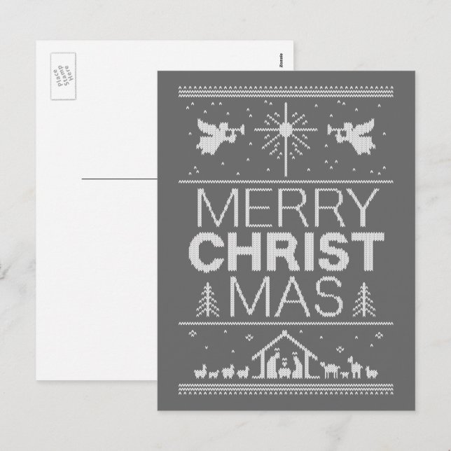 Cartes Pour Fêtes Annuelles Christian Ugly Sweat Christmas Joyeux Noël (Devant / Derrière)