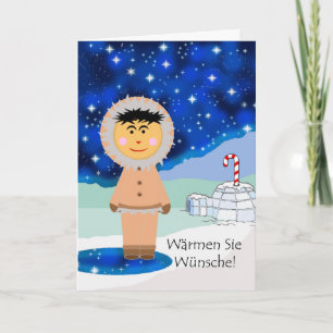 Cartes Pour Fêtes Annuelles Christmas à German, Eskimo, Igloo, Candy Cane