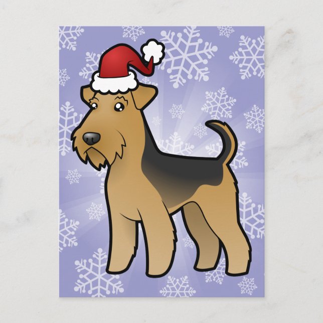Cartes Pour Fêtes Annuelles Christmas Airedale Terrier / Welsh Terrier (Devant)