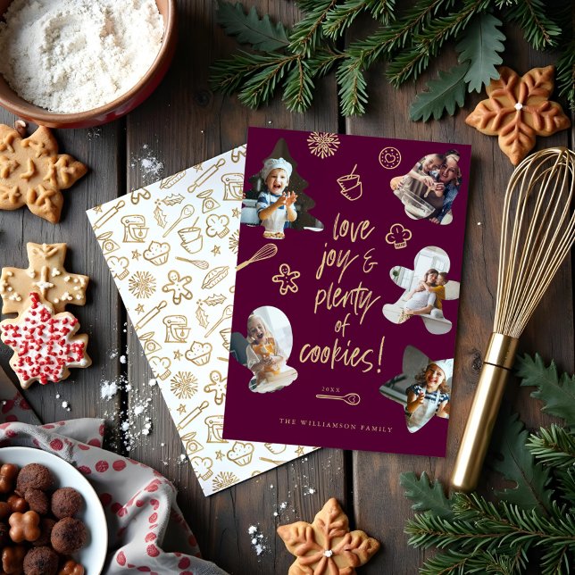 Cartes Pour Fêtes Annuelles Christmas Baking Cookie Cutter Family Photo Frame (Christmas Baking Cookie Cutter Family Photo Frame Holiday Card)